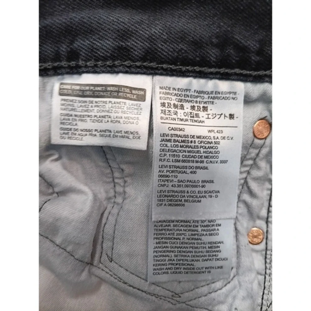 Levi's 501 Original Fit Men's W38 L30 Black‎ Denim Jeans Button Fly Straight Leg